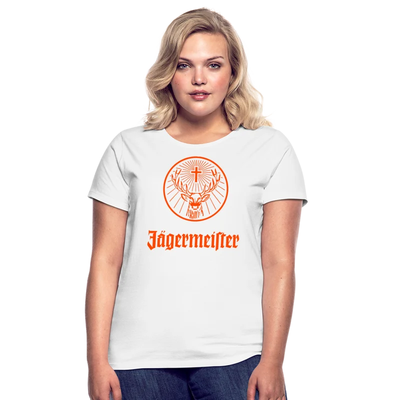Damen Sommer Top Jägermeister T-Shirt Rundhals Streetwear lockeres Damentop