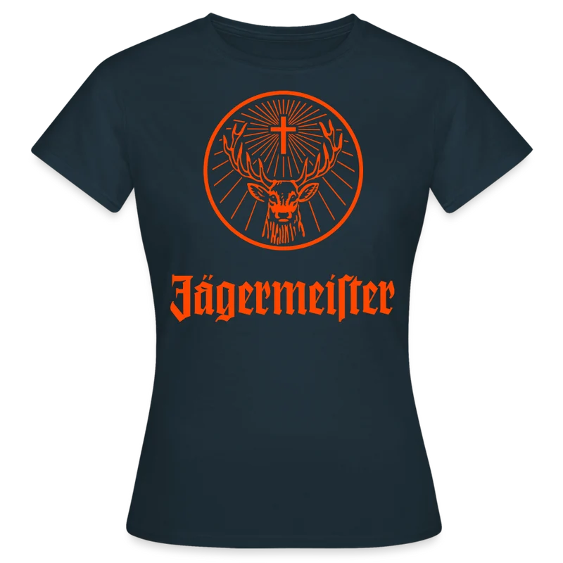 Damen Sommer Top Jägermeister T-Shirt Rundhals Streetwear lockeres Damentop