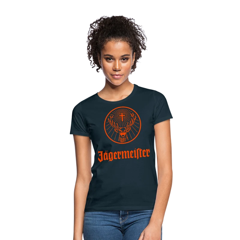 Damen Sommer Top Jägermeister T-Shirt Rundhals Streetwear lockeres Damentop