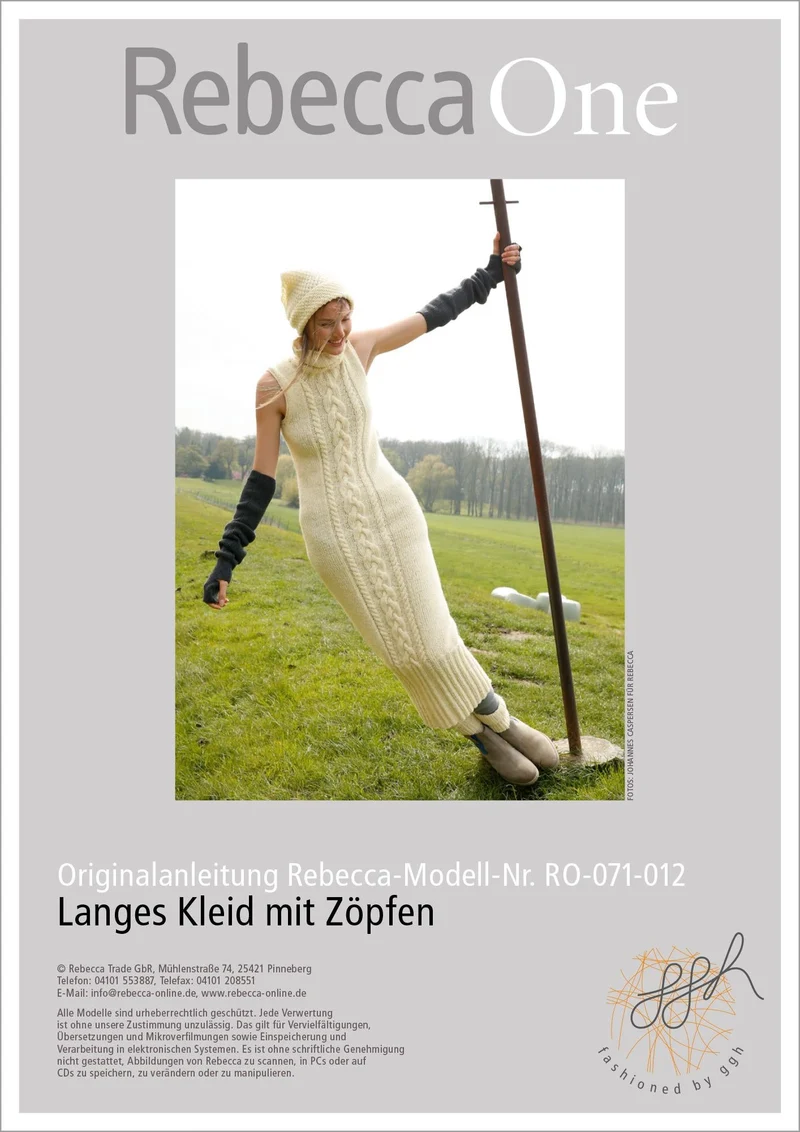 Strickanleitung - Langes Kleid mit Zöpfen