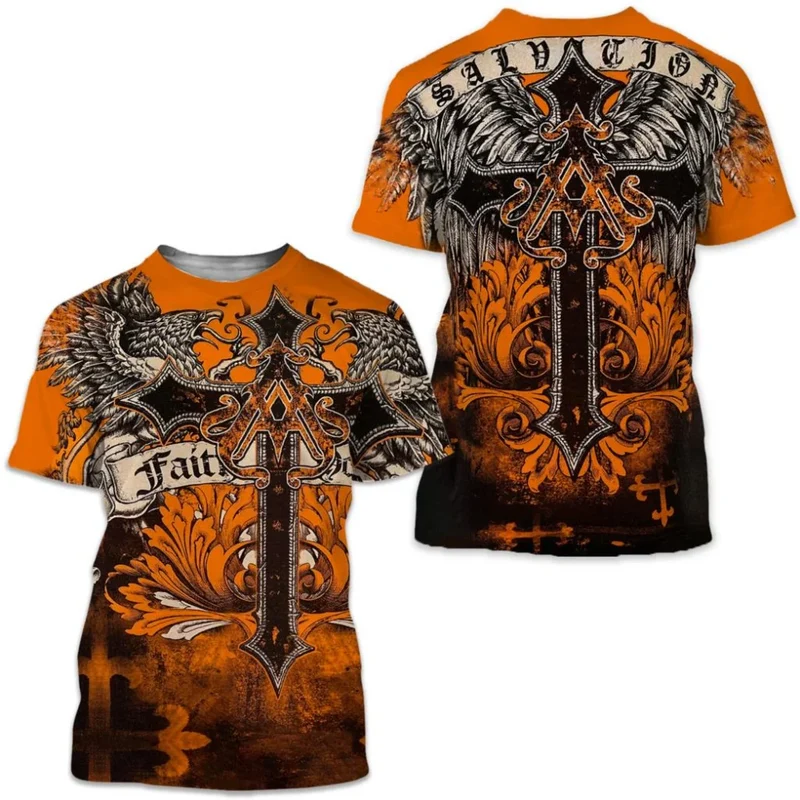 Männer Metal Skull 3D Print T-Shirt Rundhals Unisex Sommer Streetwear Shirt Top