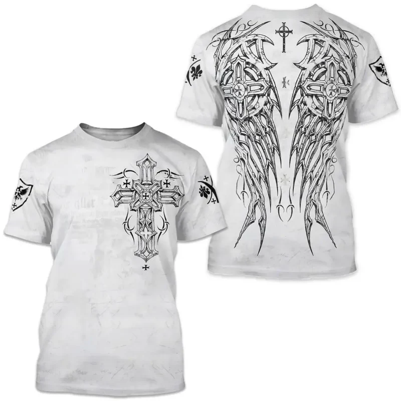 Männer Metal Skull 3D Print T-Shirt Rundhals Unisex Sommer Streetwear Shirt Top