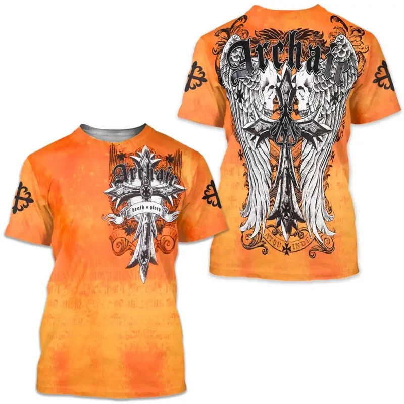 Männer Metal Skull 3D Print T-Shirt Rundhals Unisex Sommer Streetwear Shirt Top
