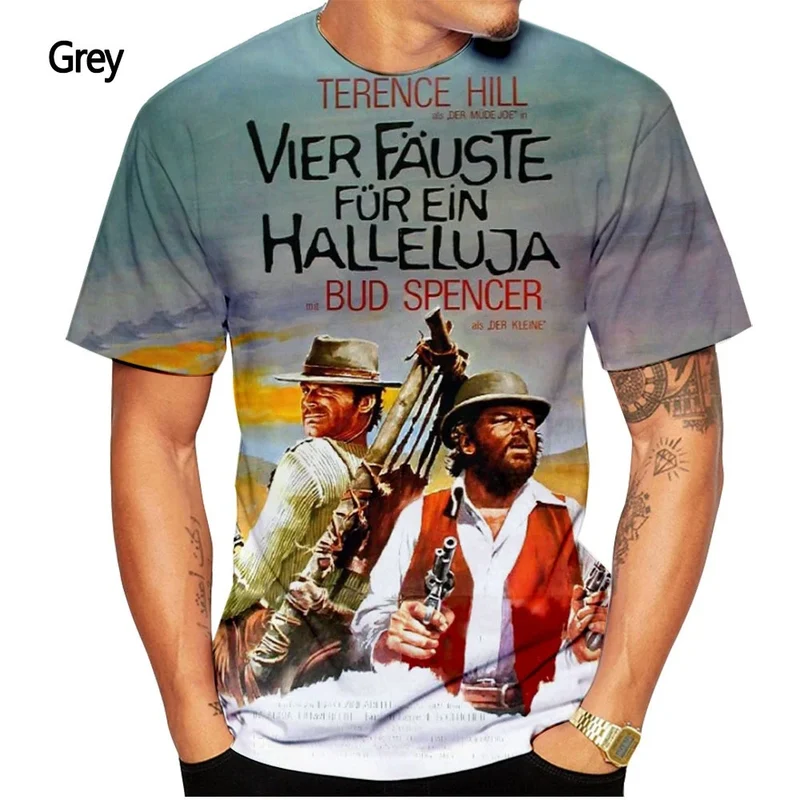 Herren Fashion 80er Vintage 3D T-Shirt Rundhals Unisex Sommer Streetwear Top