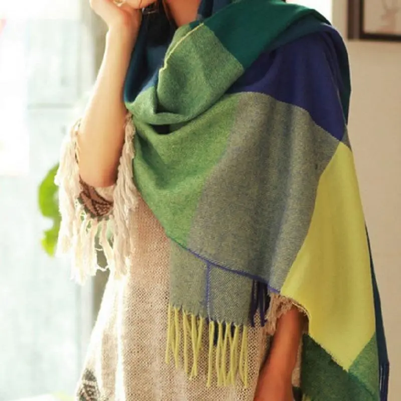 Damen Winterschal Viskose Stola Schlauchschal Halstuch Strickschal Loop NEU