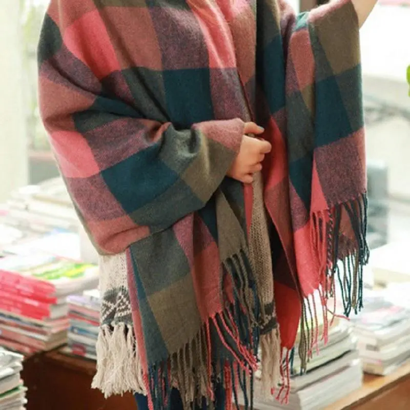 Damen Winterschal Viskose Stola Schlauchschal Halstuch Strickschal Loop NEU