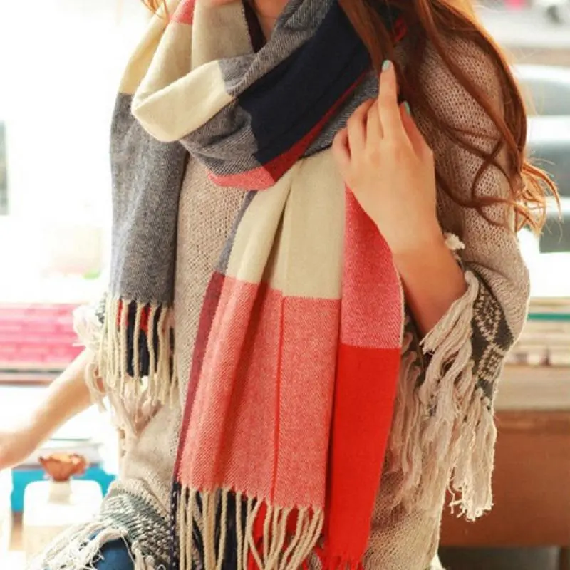 Damen Winterschal Viskose Stola Schlauchschal Halstuch Strickschal Loop NEU