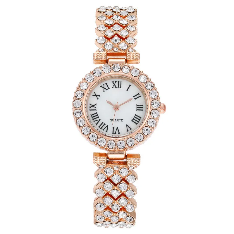 Damen Armband Uhren Set Strass Luxus Quarz Silber Gold Business Armbanduhr