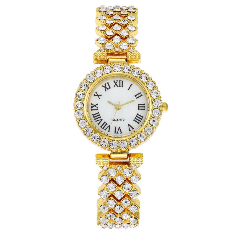 Damen Armband Uhren Set Strass Luxus Quarz Silber Gold Business Armbanduhr