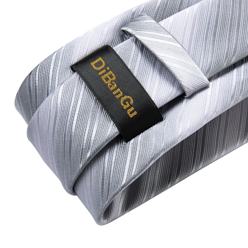 Fashion Seide Krawatte Grau Silber Herren Hochzeit Konfirmation Männer Business