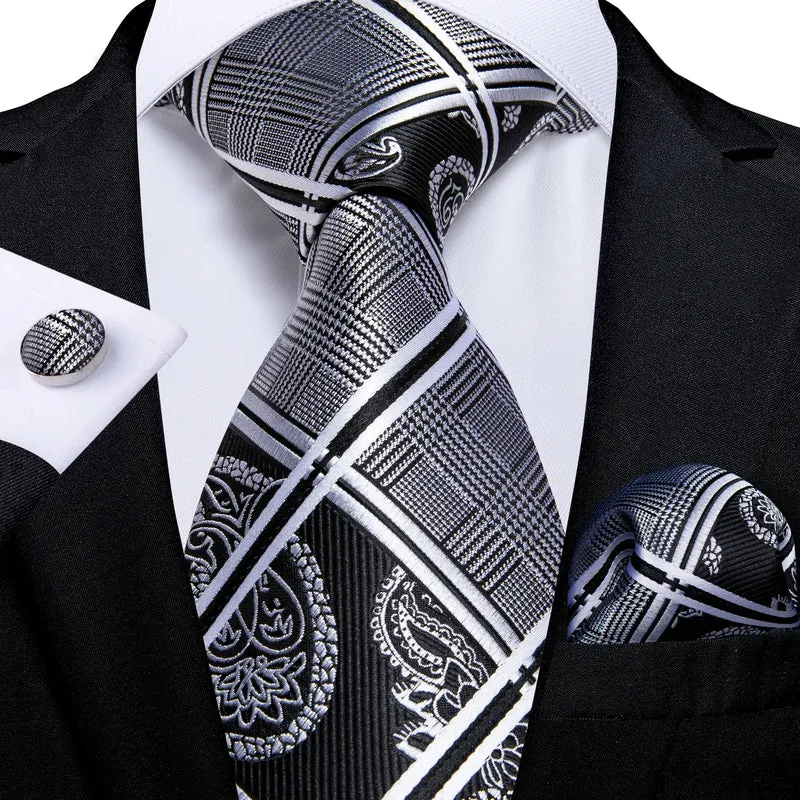 Fashion Seide Krawatte Grau Silber Herren Hochzeit Konfirmation Männer Business