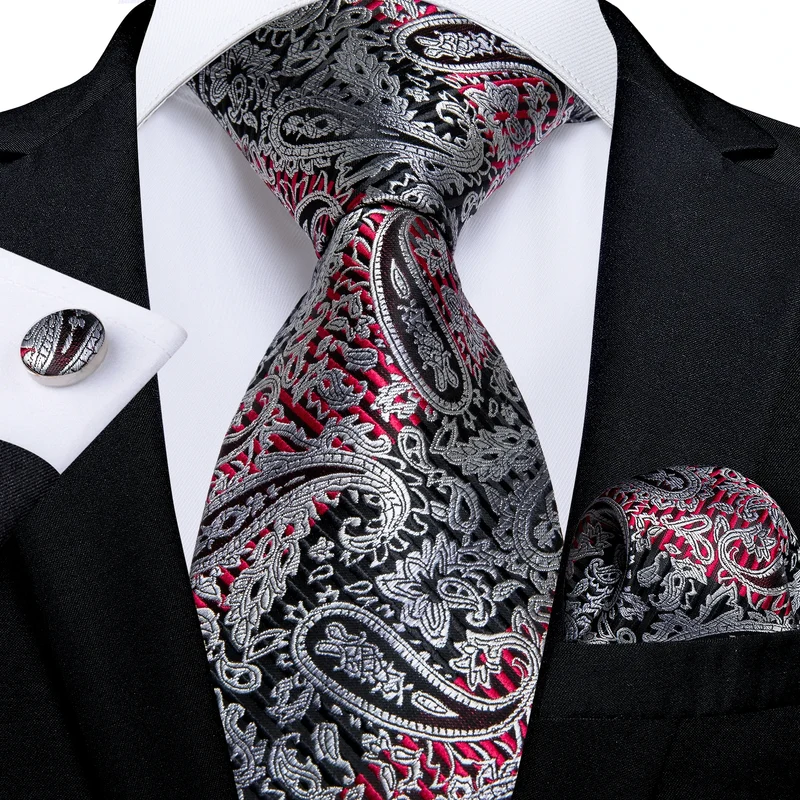 Fashion Seide Krawatte Grau Silber Herren Hochzeit Konfirmation Männer Business