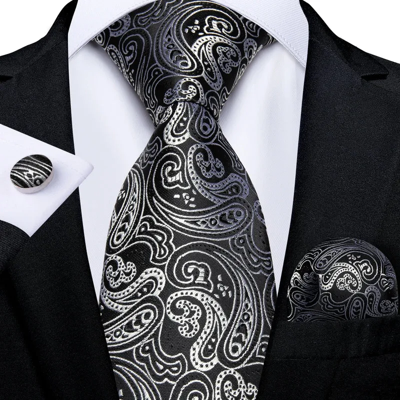 Fashion Seide Krawatte Grau Silber Herren Hochzeit Konfirmation Männer Business