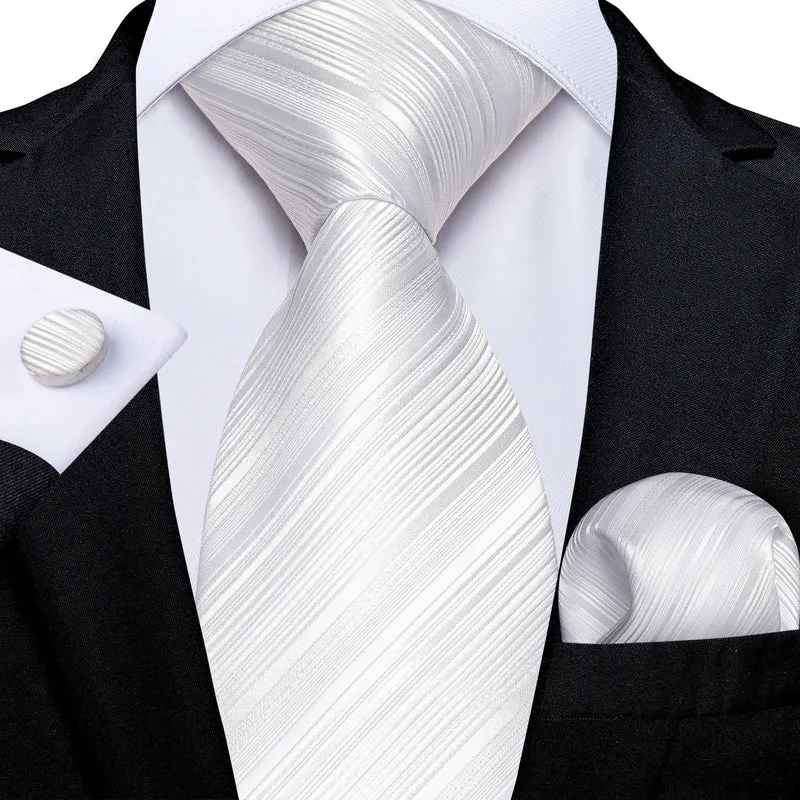 Fashion Seide Krawatte Grau Silber Herren Hochzeit Konfirmation Männer Business
