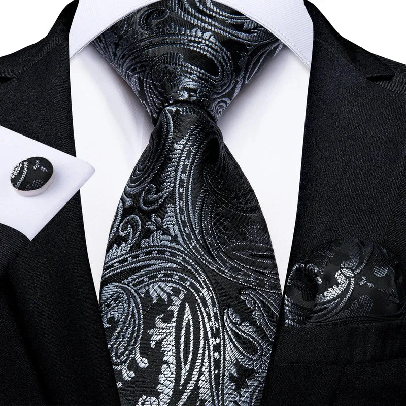 Fashion Seide Krawatte Grau Silber Herren Hochzeit Konfirmation Männer Business