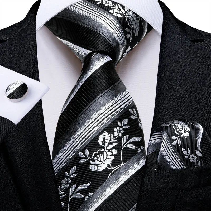 Fashion Seide Krawatte Grau Silber Herren Hochzeit Konfirmation Männer Business