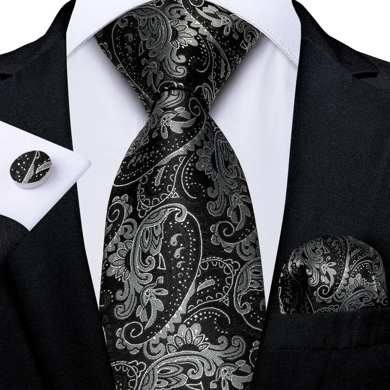 Fashion Seide Krawatte Grau Silber Herren Hochzeit Konfirmation Männer Business