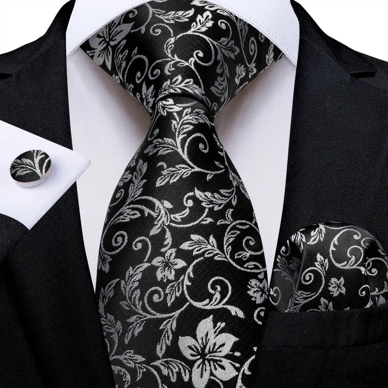 Fashion Seide Krawatte Grau Silber Herren Hochzeit Konfirmation Männer Business