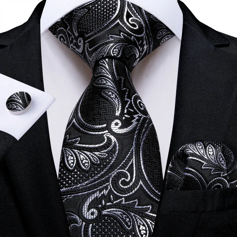 Fashion Seide Krawatte Grau Silber Herren Hochzeit Konfirmation Männer Business