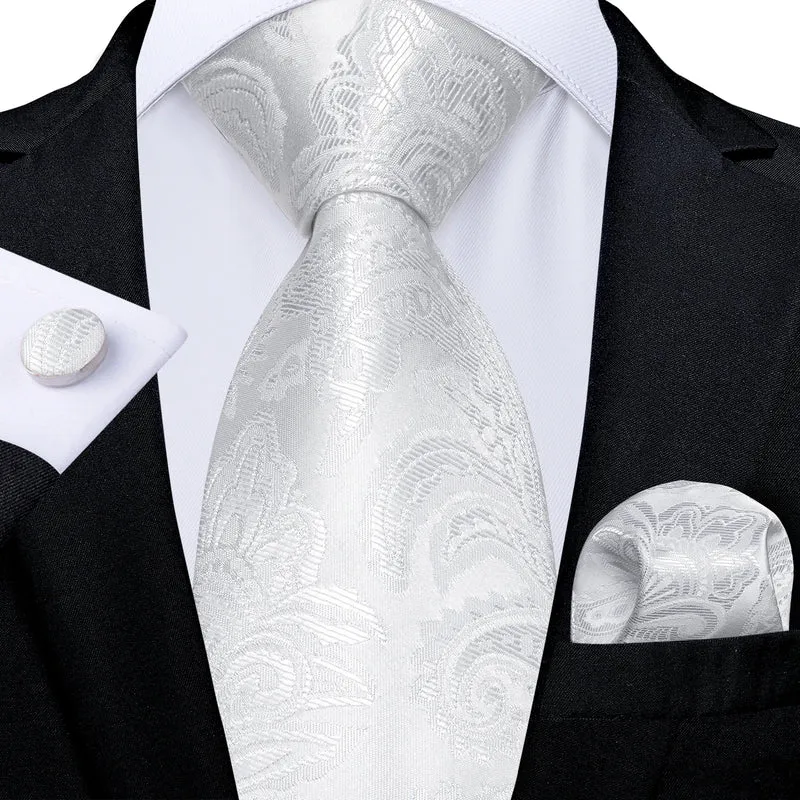Fashion Seide Krawatte Grau Silber Herren Hochzeit Konfirmation Männer Business