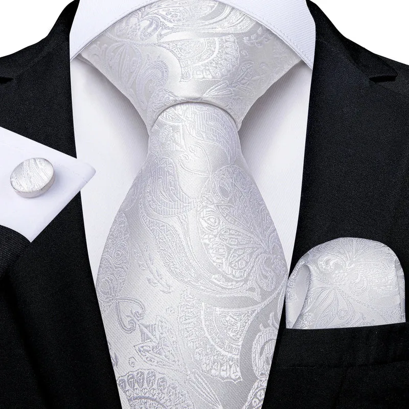 Fashion Seide Krawatte Grau Silber Herren Hochzeit Konfirmation Männer Business