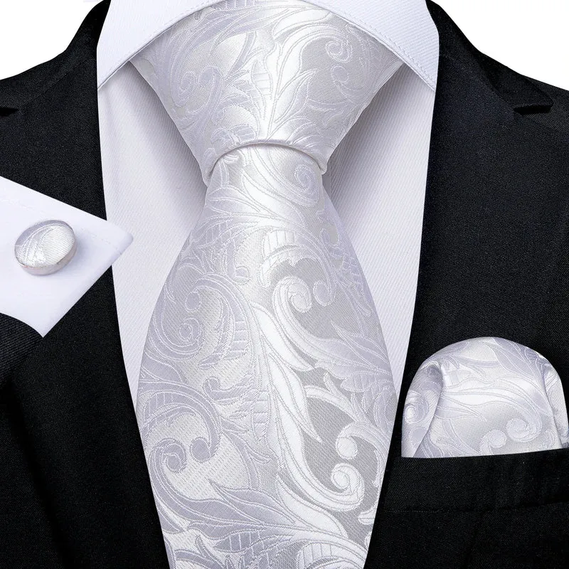 Fashion Seide Krawatte Grau Silber Herren Hochzeit Konfirmation Männer Business