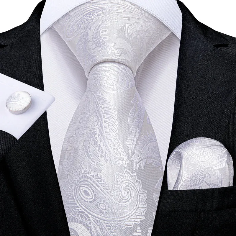 Fashion Seide Krawatte Grau Silber Herren Hochzeit Konfirmation Männer Business