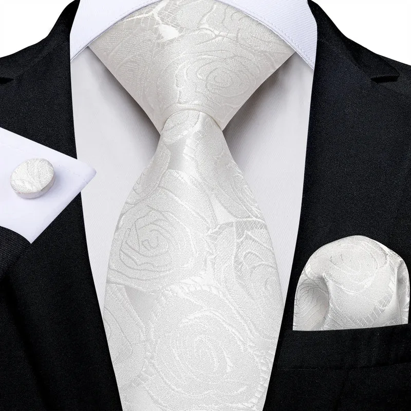 Fashion Seide Krawatte Grau Silber Herren Hochzeit Konfirmation Männer Business