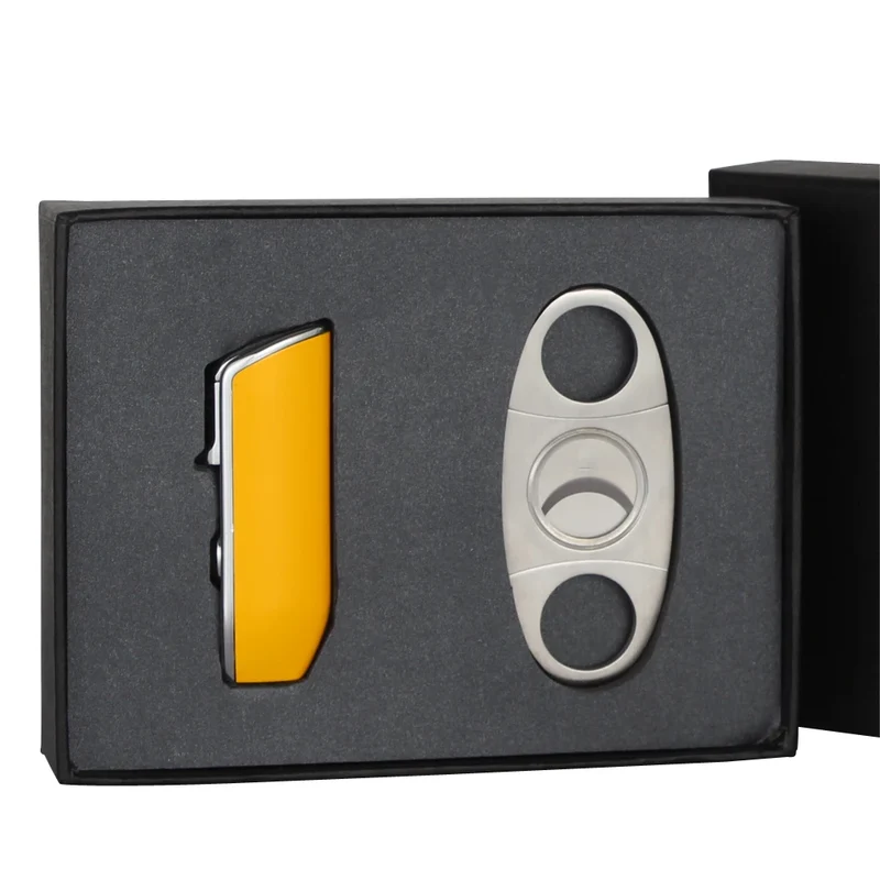 Geschenkset 3-Flammen Jet Zigarrenfeuerzeug Zigarrenschneider Feuerzeug Cutter