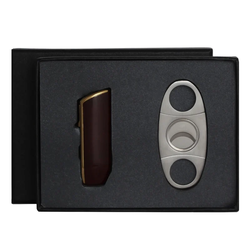 Geschenkset 3-Flammen Jet Zigarrenfeuerzeug Zigarrenschneider Feuerzeug Cutter