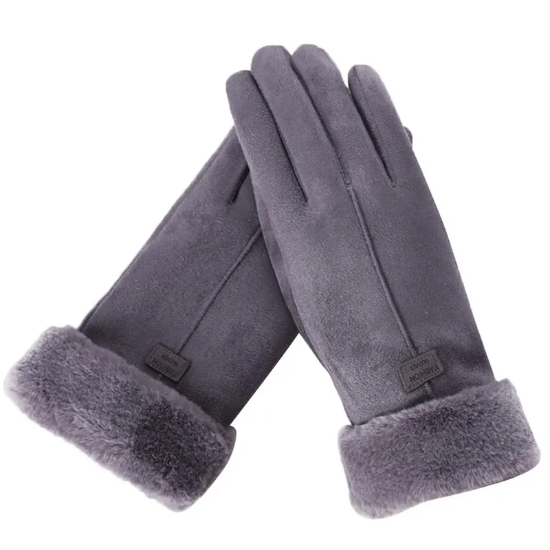 Kuschelige Damen Handschuhe Herbst Winter Damenhandschuhe Fäustlinge Touchscreen