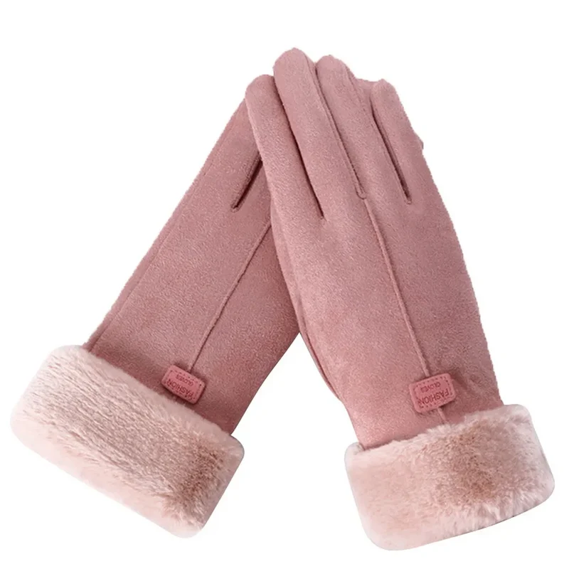 Kuschelige Damen Handschuhe Herbst Winter Damenhandschuhe Fäustlinge Touchscreen
