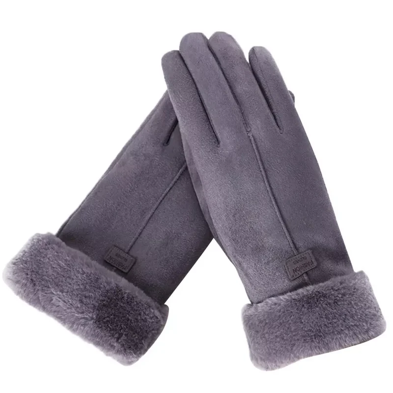 Kuschelige Damen Handschuhe Herbst Winter Damenhandschuhe Fäustlinge Touchscreen