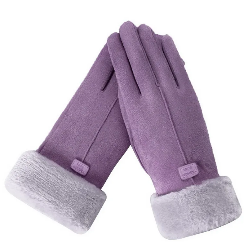 Kuschelige Damen Handschuhe Herbst Winter Damenhandschuhe Fäustlinge Touchscreen
