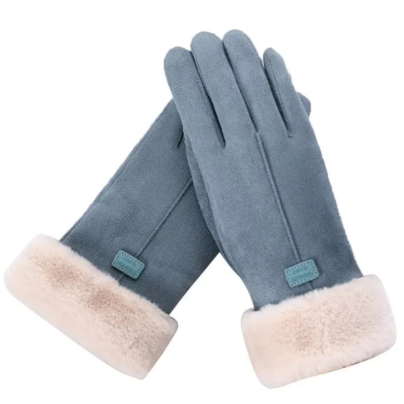 Kuschelige Damen Handschuhe Herbst Winter Damenhandschuhe Fäustlinge Touchscreen