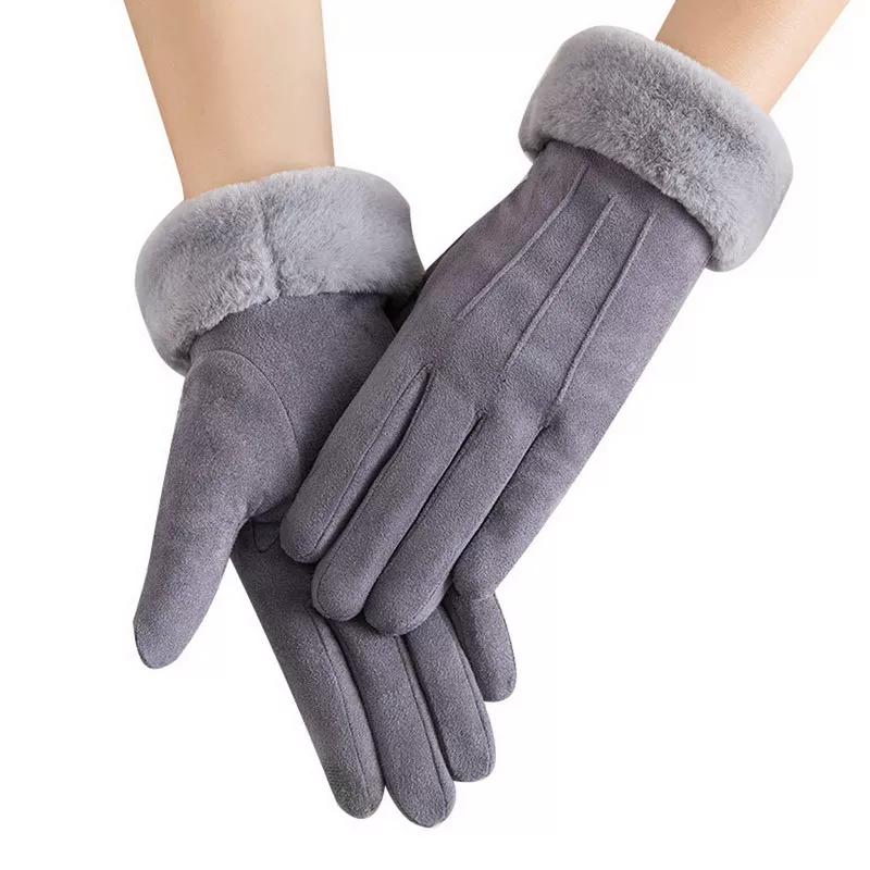 Kuschelige Damen Handschuhe Herbst Winter Damenhandschuhe Fäustlinge Touchscreen