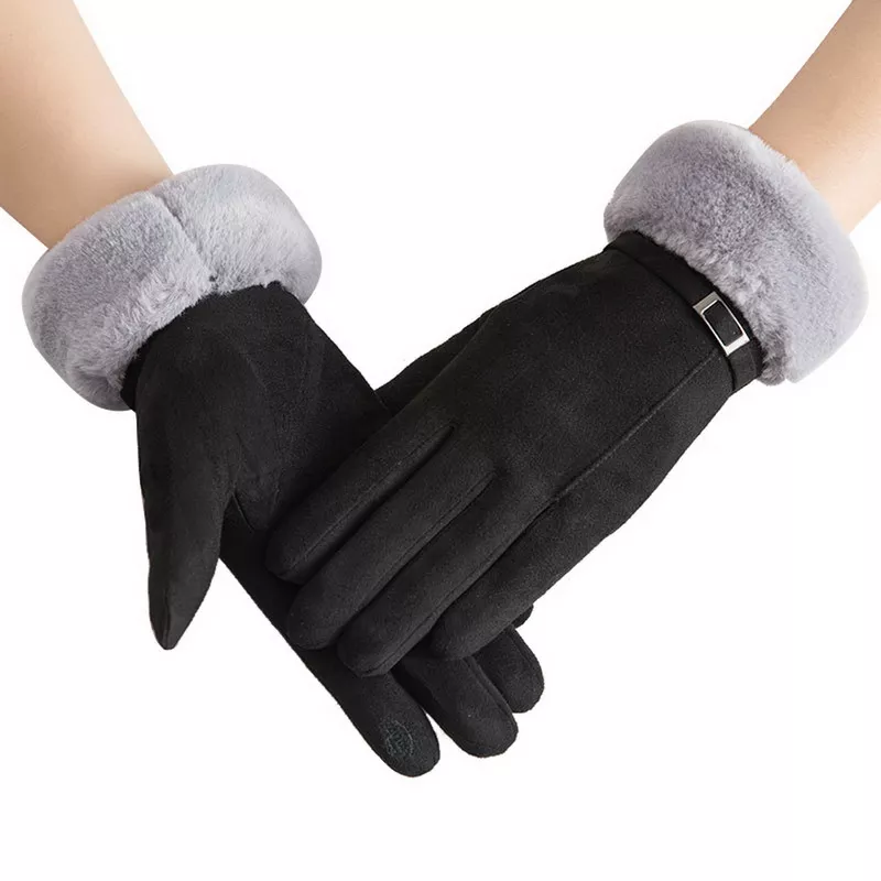 Kuschelige Damen Handschuhe Herbst Winter Damenhandschuhe Fäustlinge Touchscreen