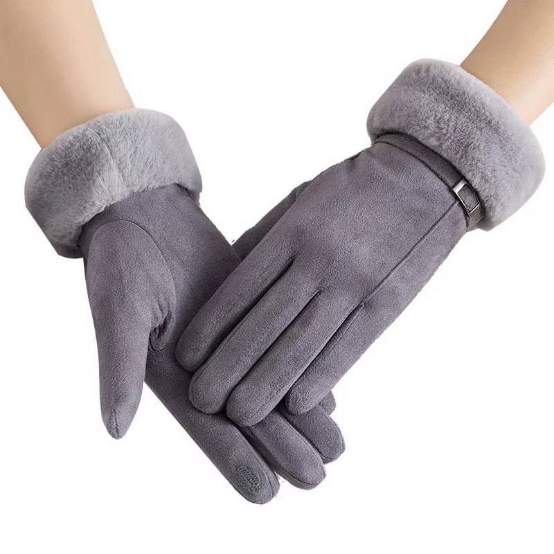 Kuschelige Damen Handschuhe Herbst Winter Damenhandschuhe Fäustlinge Touchscreen