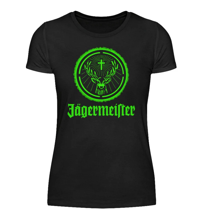 Frauen Sommer Top Jägermeister T-Shirt Rundhals Streetwear lockeres Damentop - Damenshirt