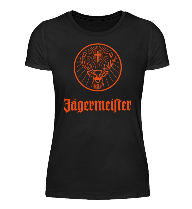 Damen Sommer Top Jägermeister T-Shirt Rundhals Streetwear lockeres Damentop - Damenshirt