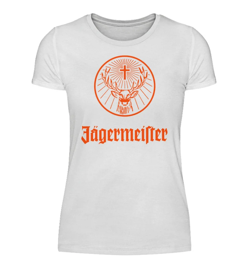 Damen Sommer Top Jägermeister T-Shirt Rundhals Streetwear lockeres Damentop - Damenshirt