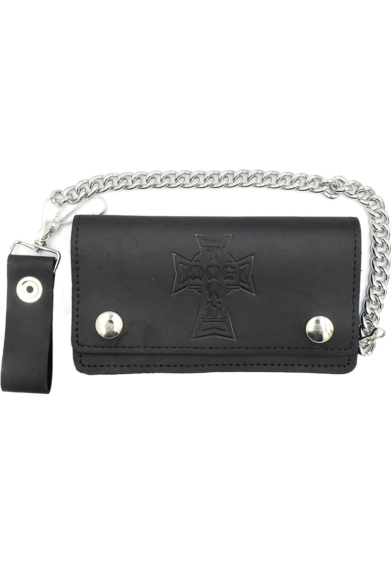 Vintage Cross Large Leather Chain Wallet