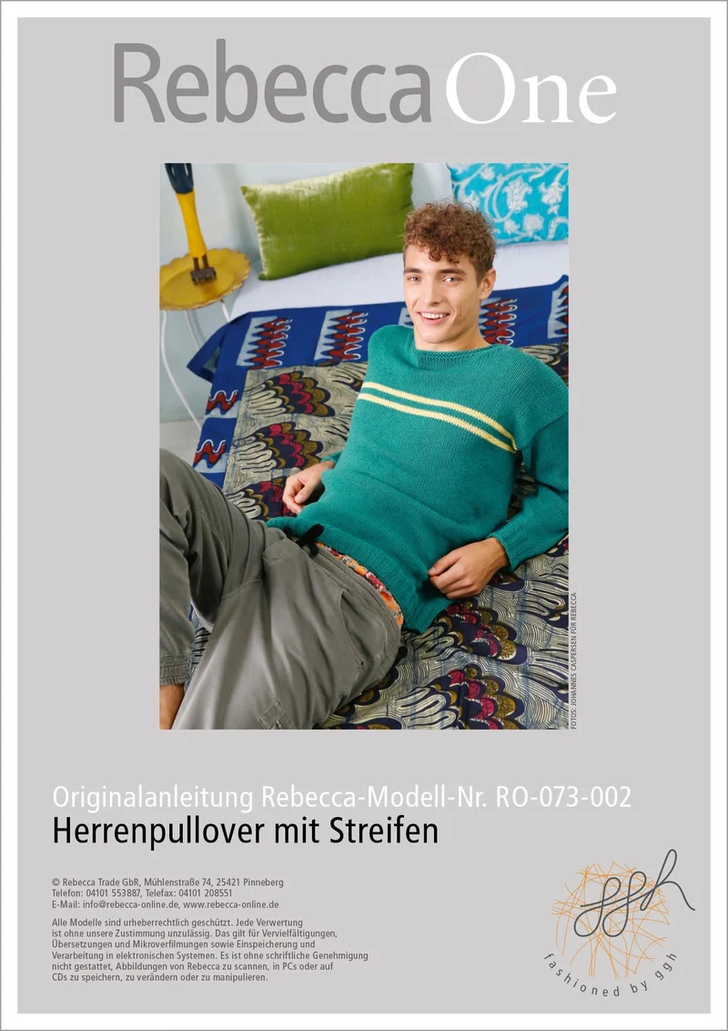 Strickanleitung - Herrenpullover mit Streifen