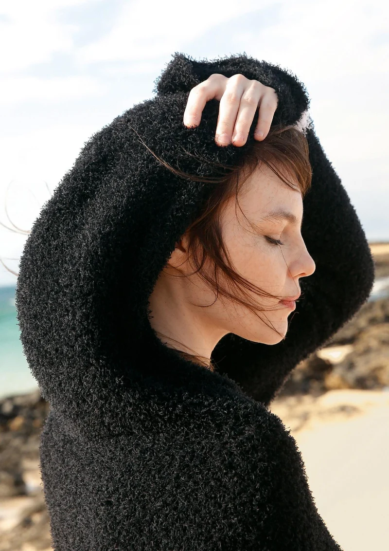 Strickanleitung - Kurzer, weiter Kapuzenpullover
