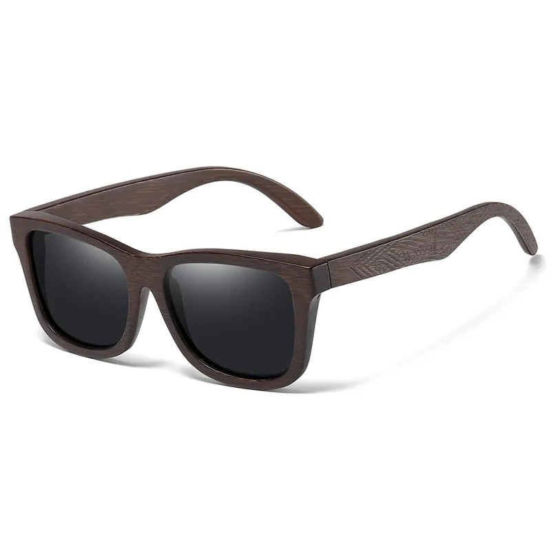 Designer Luxus Sonnenbrille Damen Herren Quadratische Gläser Holzgestell Vintage