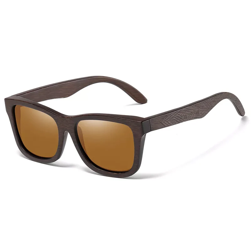 Designer Luxus Sonnenbrille Damen Herren Quadratische Gläser Holzgestell Vintage