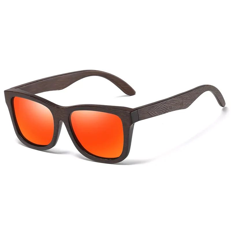 Designer Luxus Sonnenbrille Damen Herren Quadratische Gläser Holzgestell Vintage