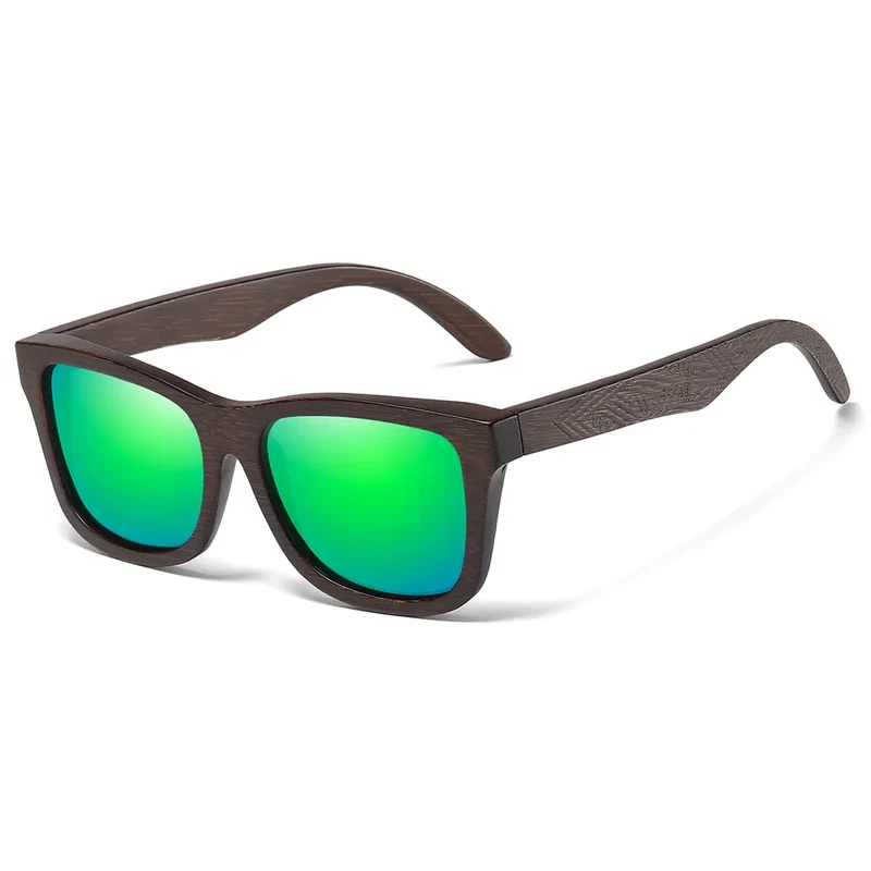 Designer Luxus Sonnenbrille Damen Herren Quadratische Gläser Holzgestell Vintage