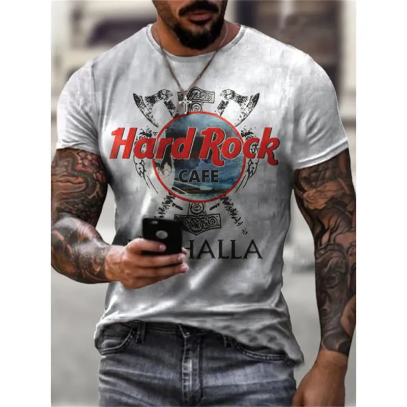 Herren Rock Band 3D T-Shirt Rundhals Unisex Sommer Streetwear Top Shirt