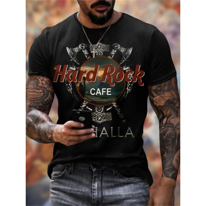Herren Rock Band 3D T-Shirt Rundhals Unisex Sommer Streetwear Top Shirt